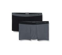 Emporio Armani Underwear Men's 2-Pack Soft Touch Bamboo Viscose Boxer, Uomini, Black/Anthracite,