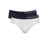 Emporio Armani Underwear Men's 2-Pack Soft Touch Bamboo Viscose Brief, Slip Boxer Uomini, Marine/White,