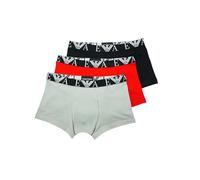 Emporio Armani Underwear Men's 3-Pack Bold Monogram Trunk, Tronchi Uomini, Red/Stone/Black,