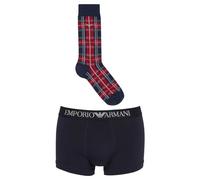 Emporio Armani Underwear Men's Boxer+Socks Tartan Mix Gift Set, Uomini, Marine/Check,