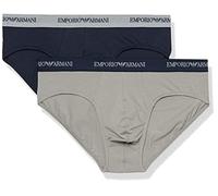 Emporio Armani Uomo 2-Pack Brief Essential Core Logoband Slip, Grigio Blu, XXL