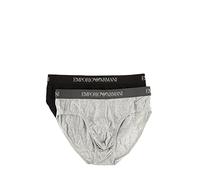 Emporio Armani Uomo 2-Pack Brief Pure Cotton Mutande, Nero Grigio Melange, S