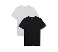 Emporio Armani Uomo 2-Pack Crew Neck T-Shirt Pure Cotton Maglietta a Maniche Corte, Blu Grigio Marine Melange Grey, S