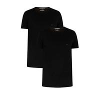 Emporio Armani Uomo 2-Pack Crew Neck T-Shirt Pure Cotton Maglietta a Maniche Corte, Nero Black Black, S