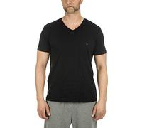 Emporio Armani Uomo 2-Pack V Neck T-shirt Pure Cotton Maglietta, Nero (Black/Black), L