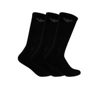 Emporio Armani Casual Cotton 3-Pack Short Socks Confezione da 3 Paia di Calzini Corti, Nero/Nero/Nero, Taglia Unica Uomo