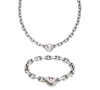 Emporio Armani Uomo Collana e Bracciale in Acciaio Inossidabile Color Argento, Set