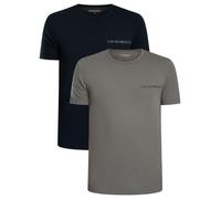 EMPORIO ARMANI Core Logoband - Maglietta Girocollo da Uomo, Confezione da 2, Colore Blu, Taglia L