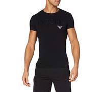 Emporio Armani Uomo Crew Neck T-shirt Essential Megalogo Maglietta, Nero, XL