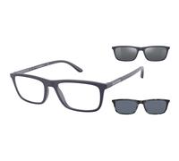 Emporio Armani Uomo EA4160 50881W Occhiali da sole Iniettato Blu Trasparente Squadrata Normale Clip-on
