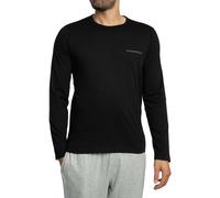 Emporio Armani Uomo Maglietta pigiama a maniche lunghe di marca, Nero