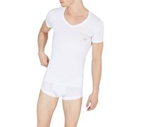 Emporio Armani V-Neck T-Shirt Rainbow Logo, Bianco, M Uomo