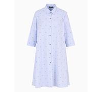 Emporio Armani Vestaglia Corta da Donna, Camicia da Notte, lapislazzulo/Bianco a Righe, S, Lapislazzulo/Striscia Bianca, S
