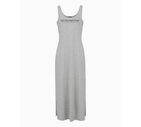 Emporio Armani Vestaglia da Notte Lunga da Donna, Melange Grigio Chiaro., L