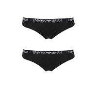 Emporio Armani Woman's Essential Cotton - Confezione da 2 brasiliane, Colore: Nero, M, Nero/Nero, M