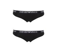 Emporio Armani Woman's Essential Cotton - Perizoma in Cotone, Confezione da 2, Colore: Nero, XL, Nero/Nero, XL