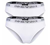Emporio Armani Woman's Essential Cotton - Slip da Donna, Confezione da 2, Colore Bianco, L, Bianco/Bianco, L