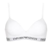 Emporio Armani Woman's Essential Reggiseno a Triangolo Imbottito in Cotone, Bianco, XS, Bianco, XS