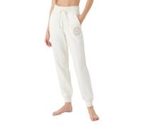 Emporio Armani Women's Trousers with Cuffs Fuzzy Fleece Pantaloni Felpati, Pale Cream, M Donna