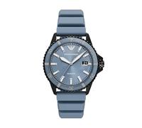 Emporio Armani World Explorer Dive-Inspired Orologio da uomo con cinturino in acciaio inossidabile, silicone o pelle, Silicone blu, 42MM, World Explorer