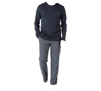 Emporio Armani Yarn Dyed Cotton Long Pajamas Pajama Set, Marine/Pied Poul, S Men's