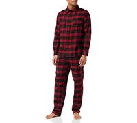 Emporio Armani Yarn Dyed Woven-Set Pigiama con Maglietta e Pantaloni, Cherry/Black Check, XL Uomo