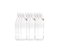 Emporio Enologico Vesuviano Set da 12 Bottiglia Costolata in Vetro con Tappo Ermetico 1 L