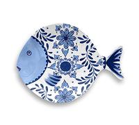 Emporio Zani Touch Mel Santorini Piatto Portata Pesce 100% melamina Colore Bianco/Blu