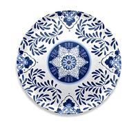 Emporio Zani Touch Mel Santorini Piatto Rotondo Portata 100% melamina Colore Bianco/Blu