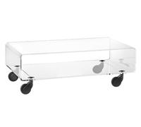 Emporium Carrello Multiuso su Ruote, in metacrilato Trasparente (8 mm Spessore). Colore Ruote in Alluminio pressofuso Finitura Grigio. Portata: 30