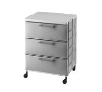 Cassettiera con ruote 44x35x57 cm Isotta 3 Cassetti portata max 20 kg Bianco bianco
