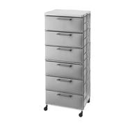 Cassettiera con ruote 44x35xh112 cm Isotta 6 Cassetti portata max 20 kg struttura in metallo Grigio grigio