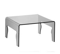 Emporium Living - Naif 4 - Tavolino Basso in Cristallo Acrilico Fumè Grigio Trasparente 56x50x31 cm - Design Moderno per Casa e Ufficio - Made in Italy