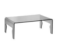 Emporium Living - Naif 5 - Tavolino Basso in Cristallo Acrilico Fumè Grigio Trasparente 83x50x3 cm - Design Moderno - Made in Italy