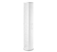 EMPORIUM Pop Scarpiera in Polipropilene con Base in Metallo o Legno. Scarpiera Girevole 360° 11 Ripiani 008 Bianco