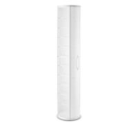 EMPORIUM Pop Scarpiera in Polipropilene con Base in Metallo o Legno. Scarpiera Girevole 360° 11 Ripiani 008 Bianco