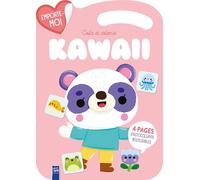 Emporte-moi-Kawaii colle et colorie: Couverture rose avec panda