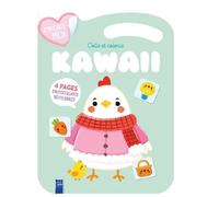 Emporte-moi-Kawaii colle et colorie: Couverture verte avec poulet