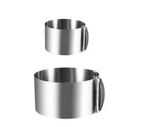 Emporte-pièce rond réglable de 15,2 à 30,5 cm pour gâteau et mousse 2 Pezzi Anello per Torte Regolabile, Anello per Torta in Acciaio Inossidabile, Eglia Rotonda in Acciaio Inox 304 Ispessita