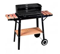 EMPOTEC Barbecue a Carbone Portatile BBQ Modello Elegant Nero con Ruote e 3 Ripiani Griglia Acciaio Cottura Grill 5 Posizioni Carbonella Giardino Campeggio Picnic Dimensioni 93x33x85