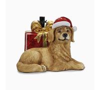 EMPOTEC Base Supporto Albero di Natale Cane con Pacco Regalo Adatto per Alberi da 120 a 200cm e Fino a 4,5Kg. in Magnesio e Metallo Dimensioni 46x36x36cm