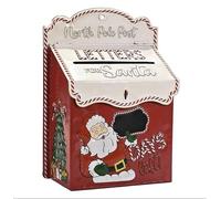 EMPOTEC Cassetta Postale Babbo Natale Buca delle Lettere North Pole in Metallo Vintage da Appendere Parete Porta Decorazione Natalizia Alta qualità Idee Regalo 35x26x13cm