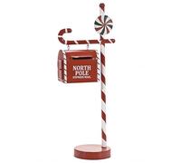 EMPOTEC Cassetta Postale Natalizia Buca delle Lettera a Babbo Natale Decorazione Adobbo Festività in Metallo Mailbox North Pole 50x20x13cm