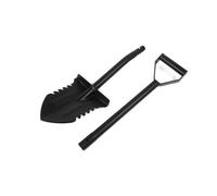 EMPOTEC Pala da Scavo PA-3 in Acciaio Temperato Nero 2 Pezzi Facile Trasporto Robusta Ottima Qualità Vanga con Lama Taglio Terreno Duro per Metal Detector Giardinaggio Campeggio (93cm Montata)