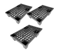 EMPOTEC Pallet Bancale Pedana in Plastica Nera, 60x40x13 cm, Portata Statica 700 kg, Portata Dinamica 300 kg con Bordo Perimetrale, Made in Italy (3)