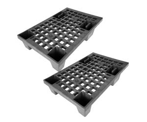 EMPOTEC Pallet Bancale Pedana in Plastica Nera, 60x40x13 cm, Portata Statica 700 kg, Portata Dinamica 300 kg con Bordo Perimetrale, Made in Italy (2)