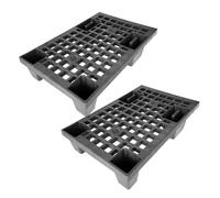 EMPOTEC Pallet in Plastica Nera, 60x40x13 cm, Portata Statica 700 kg, Portata Dinamica 300 kg con Bordo Perimetrale, Made in Italy (2)