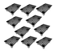 EMPOTEC Pallet in Plastica Nera, 60x40x13 cm, Portata Statica 700 kg, Portata Dinamica 300 kg con Bordo Perimetrale, Made in Italy (10)