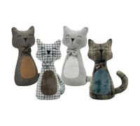 EMPOTEC PZ 1 Fermaporta Gatto Decorativo Casa Ufficio cm30 Blocca Finestre Animale Pesante Per Interni Decorativo In Tessuto Gatti Fermalibri A Forma Di Gatto Blocca Porta, COLORI ASSORTITI PZ 1