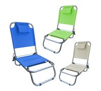 EMPOTEC pz 1 Spiaggina Sdraio Sedia Pieghevole Regolabile con 3 Posizioni Cuscino Mare Campeggio Piscina Giardino colori Beige Blu e Verde - COLORI ASSORTITI - PZ 1